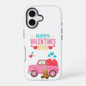 Valentijnsdag Schattigee Harten Roze Truck Teddy B iPhone 16 Hoesje (Achterkant)