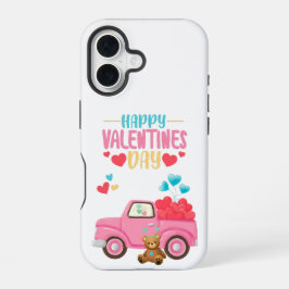 Valentijnsdag Schattigee Harten Roze Truck Teddy B iPhone 16 Hoesje