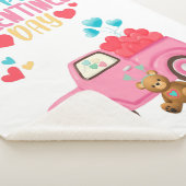 Valentijnsdag Schattigee Harten Roze Truck Teddy B Sherpa Deken (3/4)
