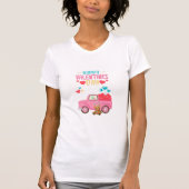 Valentijnsdag Schattigee Harten Roze Truck Teddy B T-shirt (Voorkant)