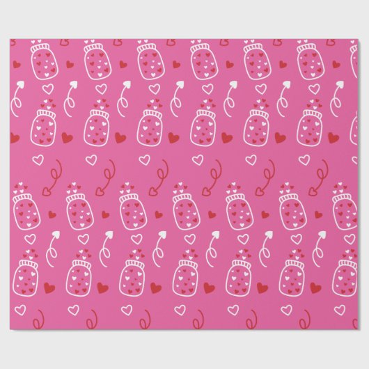 Valentijnsdag Schattigee Hartkruiken en Pijlen Cadeaupapier (Vlak)