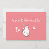 Valentijnsdag Schattigee kat tekening roze rood Feestdagenkaart (Voorkant)