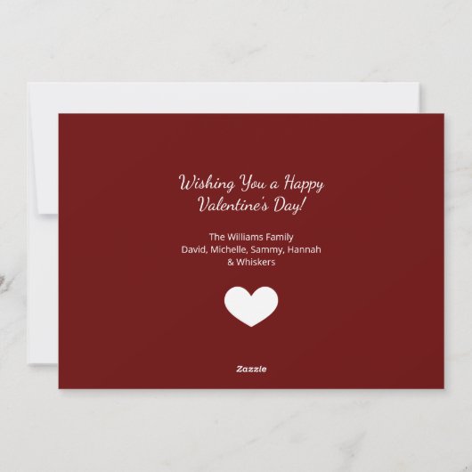 Valentijnsdag Schattigee kat tekening roze rood Feestdagenkaart (Achterkant)