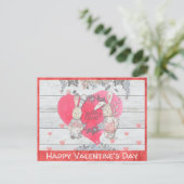Valentijnsdag Schattigee rustieke konijn konijn Briefkaart (Staand voorkant)