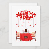 Valentijnsdag Schattigee teddybeer vakantie Kaart (Voorkant / Achterkant)
