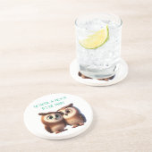 Valentijnsdag Schattigee Uil Love Sandstone Onderz Zandsteen Onderzetter (Zijkant)