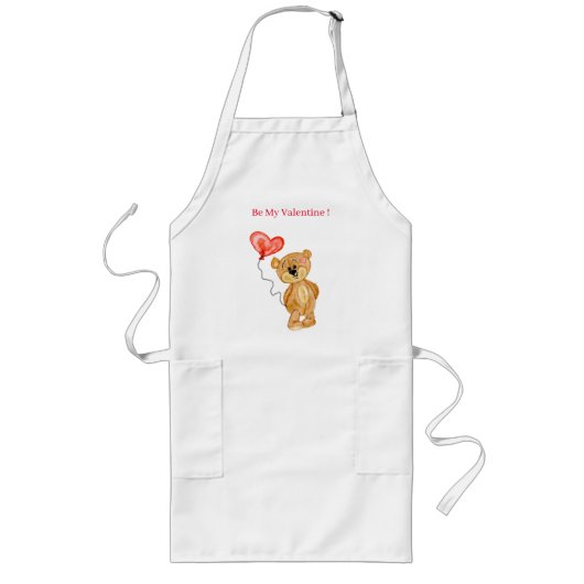 Valentijnsdag Schattigee Waterverf Teddy Schort (Voorkant)