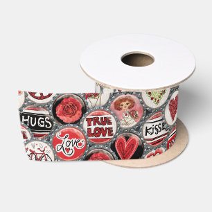 Valentijnsdag Schattigee Woord Kunst Fles Petten Satijnen Lint