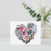 Valentijnsdag schedel met hartjes feestdagenkaart (Staand voorkant)