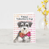 Valentijnsdag Schnauzer Dog Ready to Single Kaart (Gele Bloem)