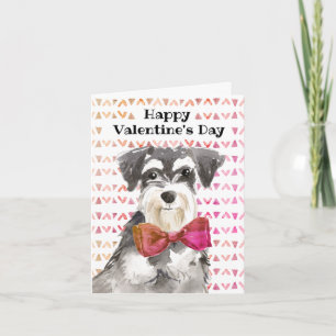 Valentijnsdag Schnauzer Dog Ready to Single Kaart