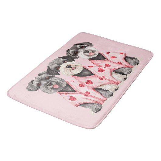 Valentijnsdag Schnauzer Dogs Badmat (Gekanteld)