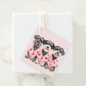 Valentijnsdag Schnauzer Dogs Bedankjes Labels (In situ)