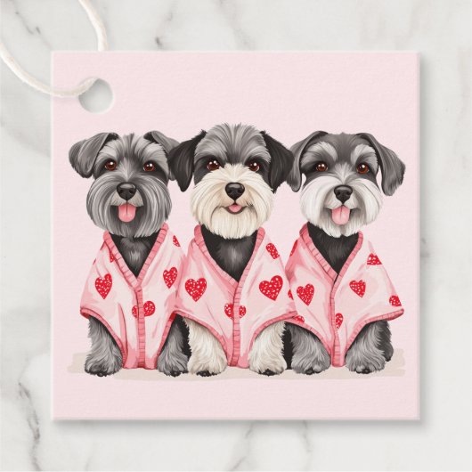 Valentijnsdag Schnauzer Dogs Bedankjes Labels (Voorkant)