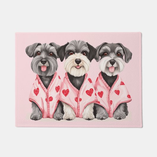 Valentijnsdag Schnauzer Dogs Deurmat (Voorkant)