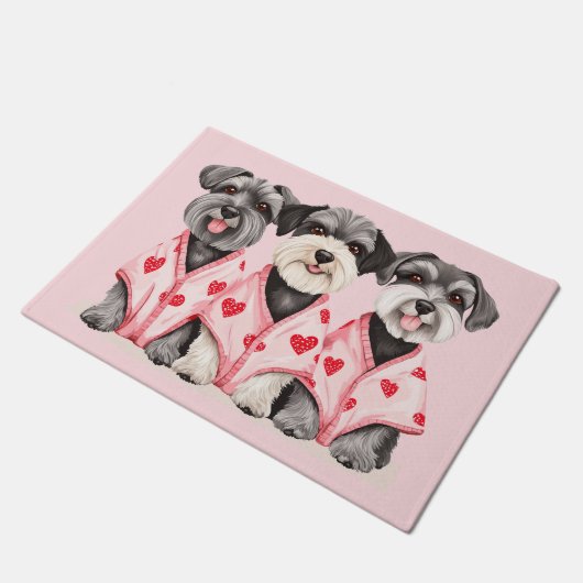 Valentijnsdag Schnauzer Dogs Deurmat (Schuin)