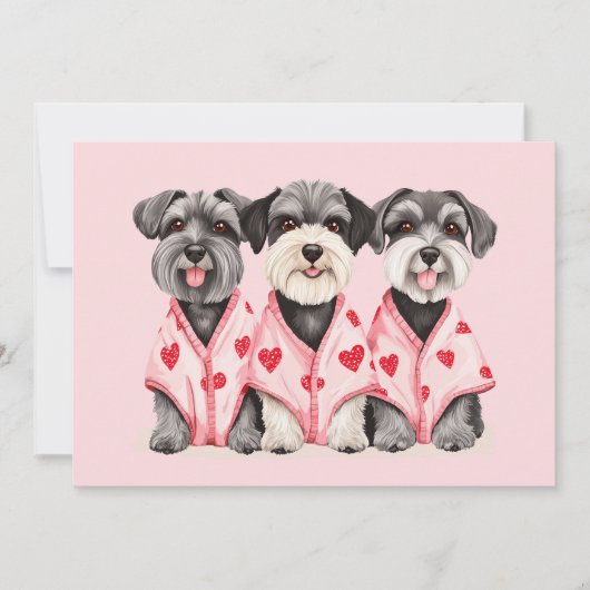 Valentijnsdag Schnauzer Dogs Feestdagenkaart (Voorkant)