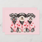 Valentijnsdag Schnauzer Dogs Feestdagenkaart (Voorkant / Achterkant)