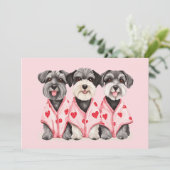 Valentijnsdag Schnauzer Dogs Feestdagenkaart (Staand voorkant)