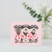 Valentijnsdag Schnauzer Dogs Feestdagenkaart (Staand voorkant)