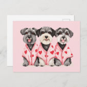 Valentijnsdag Schnauzer Dogs Feestdagenkaart (Voorkant / Achterkant)