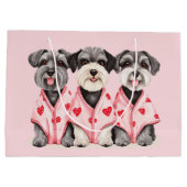 Valentijnsdag Schnauzer Dogs Groot Cadeauzakje (Achterkant)