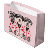Valentijnsdag Schnauzer Dogs Groot Cadeauzakje (Achterkant Gekanteld)