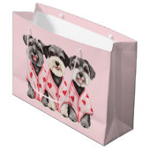 Valentijnsdag Schnauzer Dogs Groot Cadeauzakje (Voorkant Gekanteld)