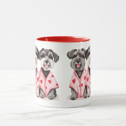 Valentijnsdag Schnauzer Dogs Mok (Midden)