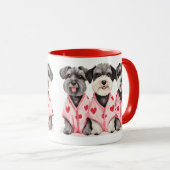 Valentijnsdag Schnauzer Dogs Mok (Voorkant rechts)