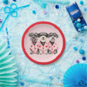 Valentijnsdag Schnauzer Dogs Papieren Bordje (Feest)