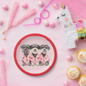 Valentijnsdag Schnauzer Dogs Papieren Bordje (Feest)