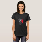 Valentijnsdag Schnauzer Hond Hart T-shirt (Voorkant volledig)
