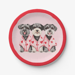 Valentijnsdag Schnauzer Honden Papieren Bordje