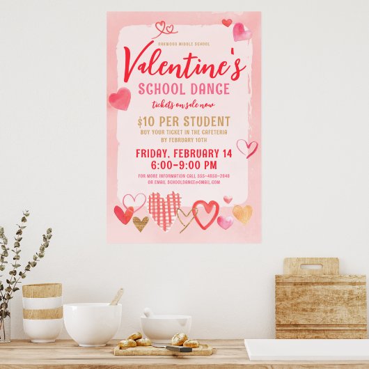 Valentijnsdag School Dance Poster (Keuken)