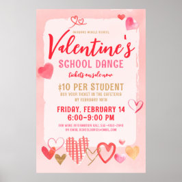 Valentijnsdag School Dance Poster