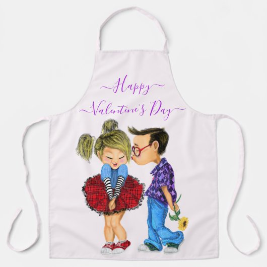 Valentijnsdag Schort Gift Couple Love (Voorkant)