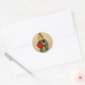  Valentijnsdag Schotse jongen & hart Ronde Sticker (Envelop)