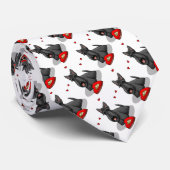 Valentijnsdag Scottish Terrier (zwart) Hearts Stropdas (Opgerold)