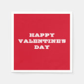 Valentijnsdag Script modern Cool Red Paper Servet (Voorkant)