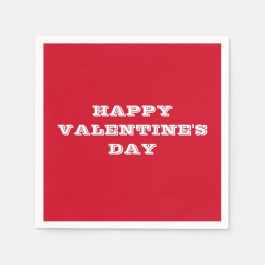 Valentijnsdag Script modern Cool Red Paper Servet (Voorkant)