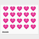 Valentijnsdag Script Naam Schattige Hot Pink Hart Sticker (Vel)