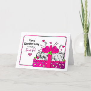 Valentijnsdag Secret Pal-cadeaus in roze zebraprin Feestdagen Kaart