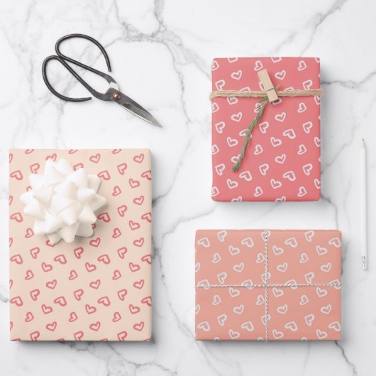 Valentijnsdag set van 3 inpakpapier vel (Voorkant)
