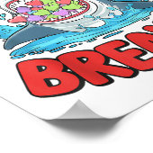 Valentijnsdag Shark Heart Breaker Funny Boys Kinde Poster (Hoek)