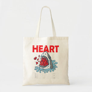 Valentijnsdag Shark Heart Breaker Funny Boys Kinde Tote Bag