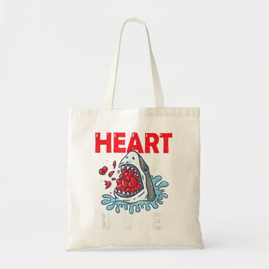 Valentijnsdag Shark Heart Breaker Funny Boys Kinde Tote Bag (Voorkant)