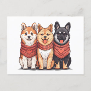 Valentijnsdag Shiba Inu Dogs Briefkaart