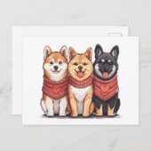 Valentijnsdag Shiba Inu Dogs Briefkaart (Voorkant / Achterkant)