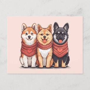 Valentijnsdag Shiba Inu Dogs Briefkaart